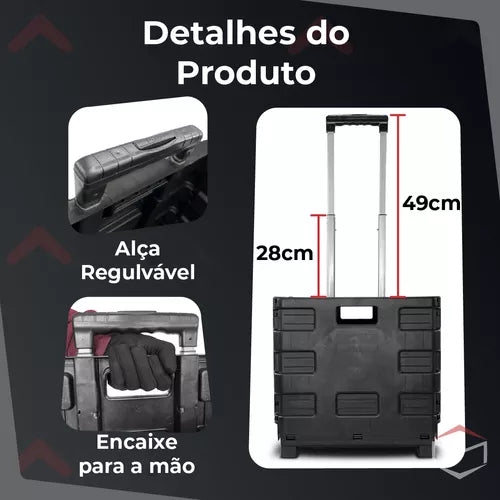Carrinho Dobrável Multifuncional - Leve Tudo com Mais Facilidade 🛒
