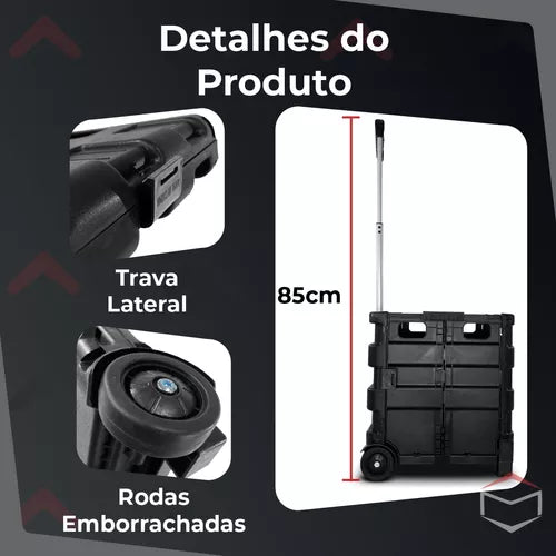 Carrinho Dobrável Multifuncional - Leve Tudo com Mais Facilidade 🛒