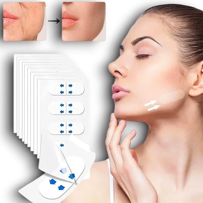 Adesivo Lifting Facial Invisível com 40 Unidades – Efeito Instantâneo Antirrugas e Firmeza no Rosto - Achei na Lojinha