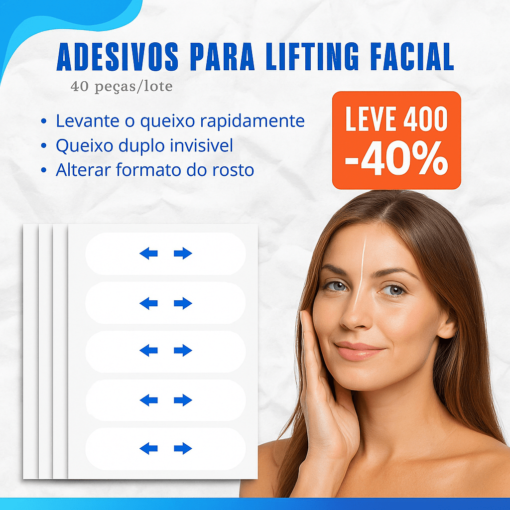 Adesivo Lifting Facial Invisível + E - book Exclusivo “Rotina Antienvelhecimento” - Achei na Lojinha