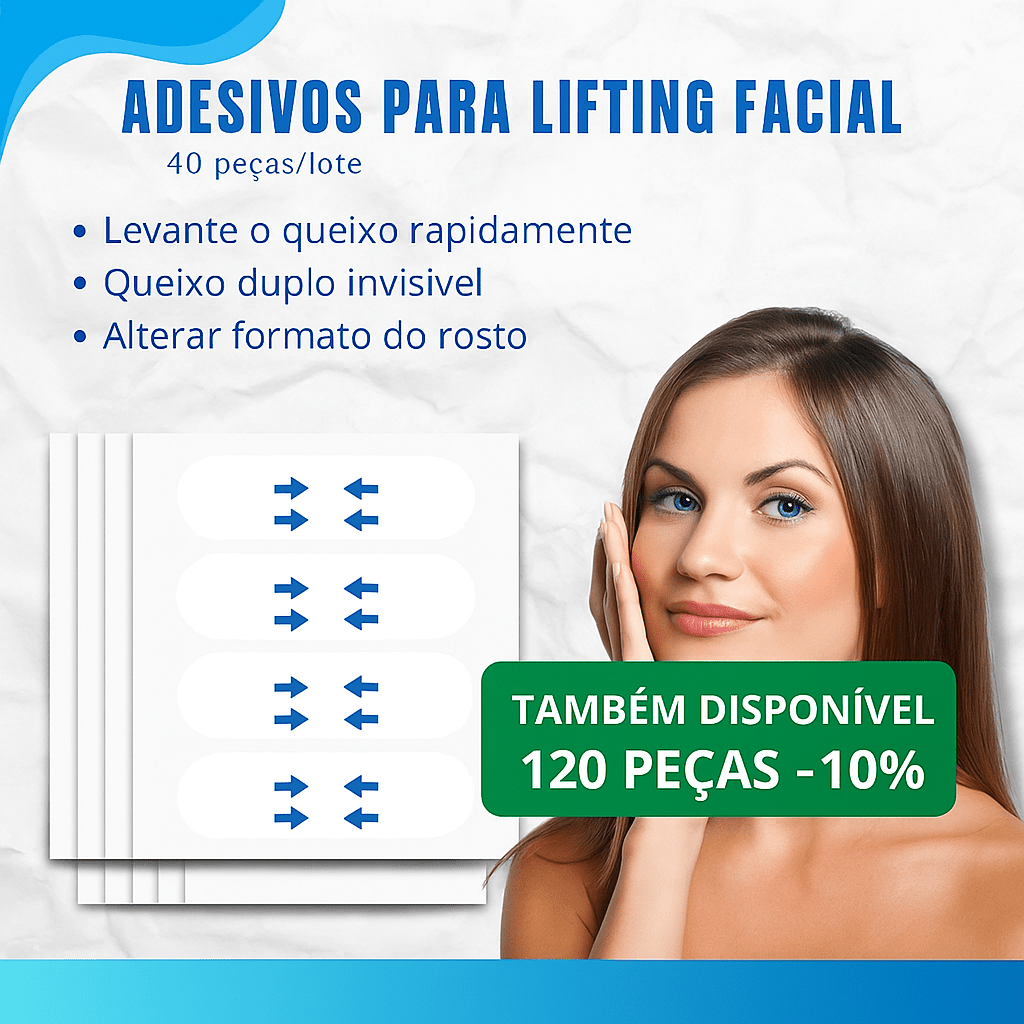 Adesivo Lifting Facial Invisível + E - book Exclusivo “Rotina Antienvelhecimento” - Achei na Lojinha