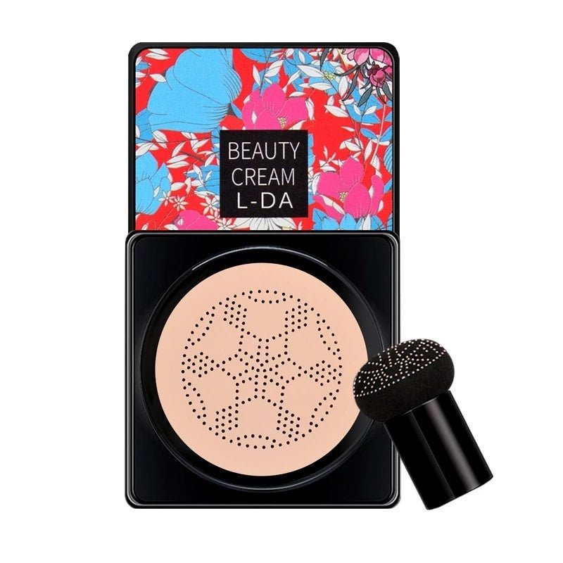 BB Cream com Esponja Cogumelo – Base e Corretivo com Acabamento Natural, Clareador e Longa Duração - Achei na Lojinha