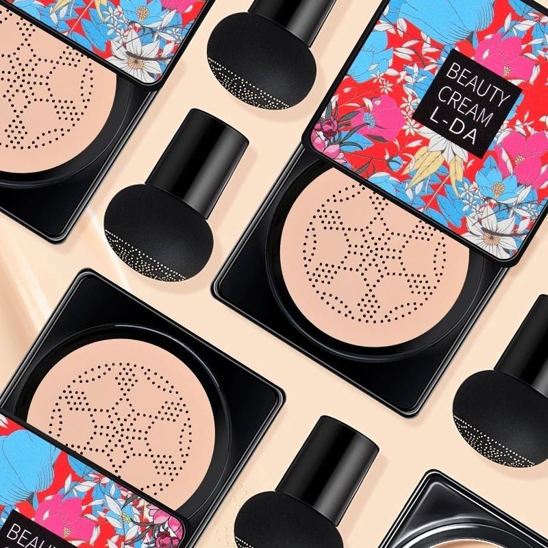 BB Cream com Esponja Cogumelo – Base e Corretivo com Acabamento Natural, Clareador e Longa Duração - Achei na Lojinha