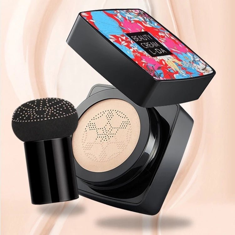 BB Cream com Esponja Cogumelo – Base e Corretivo com Acabamento Natural, Clareador e Longa Duração - Achei na Lojinha