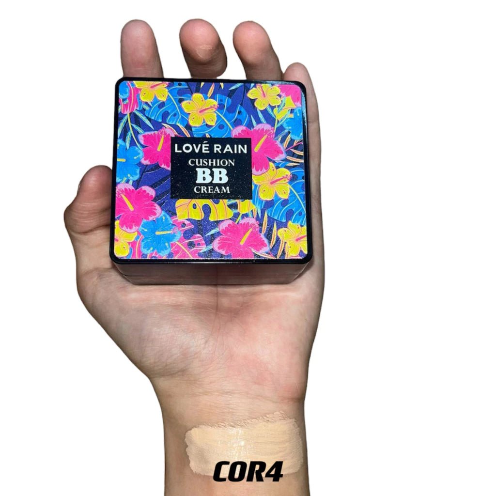 BB Cream com Esponja Cogumelo – Base e Corretivo com Acabamento Natural, Clareador e Longa Duração - Achei na Lojinha