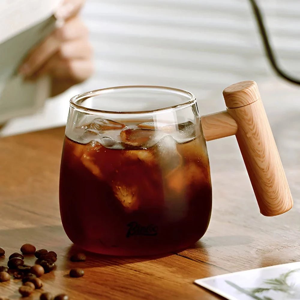 Caneca Auto Agitadora Elétrica 400ml com cabo de madeira - Achei na Lojinha