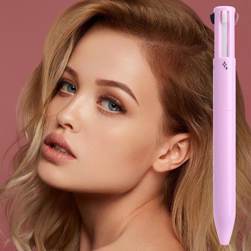 Caneta Maquiadora Multifuncional 4 em 1 à Prova D'Água – Olhos, Lábios, Iluminação e Sobrancelhas em Um Só Produto! - Achei na Lojinha