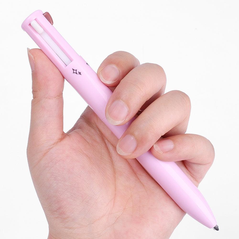Caneta Maquiadora Multifuncional 4 em 1 à Prova D'Água – Olhos, Lábios, Iluminação e Sobrancelhas em Um Só Produto! - Achei na Lojinha