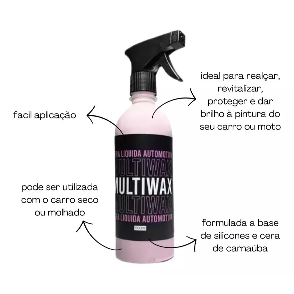 Cera Líquida Automotiva Multiwax 500ml - Achei na Lojinha