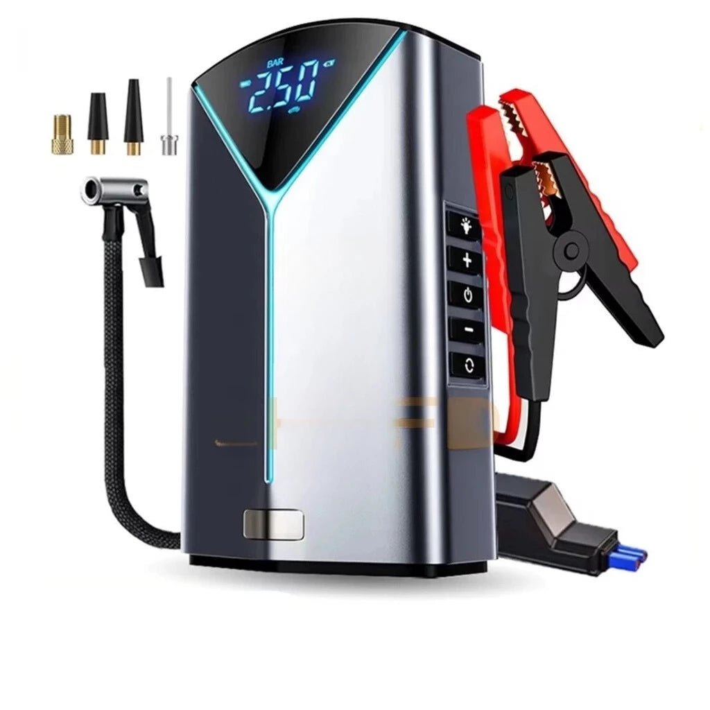 Compressor de Ar Portátil Recarregável com Power Bank e Lanterna - Achei na Lojinha