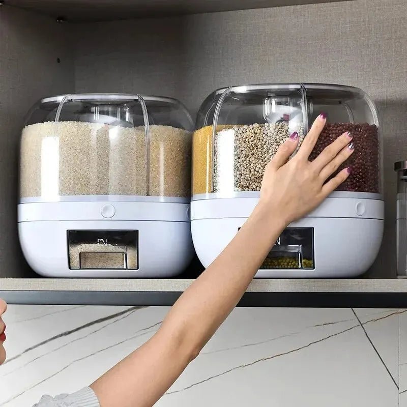 Dispensador Giratório de Grãos com 6 Compartimentos - Achei na Lojinha