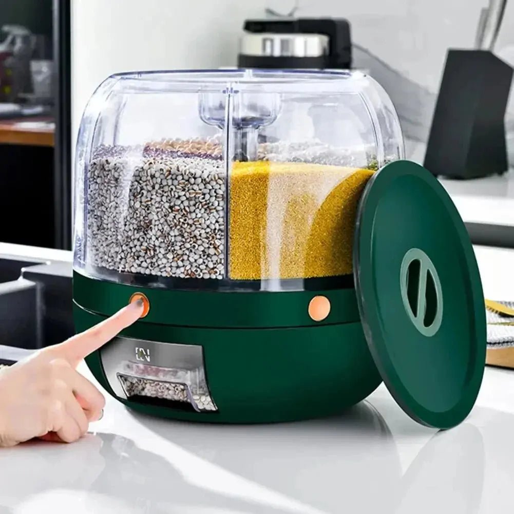 Dispensador Giratório de Grãos com 6 Compartimentos - Achei na Lojinha