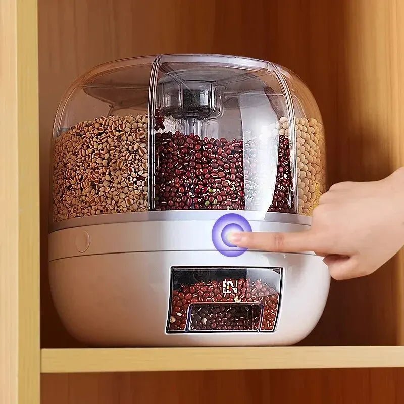 Dispensador Giratório de Grãos com 6 Compartimentos - Achei na Lojinha