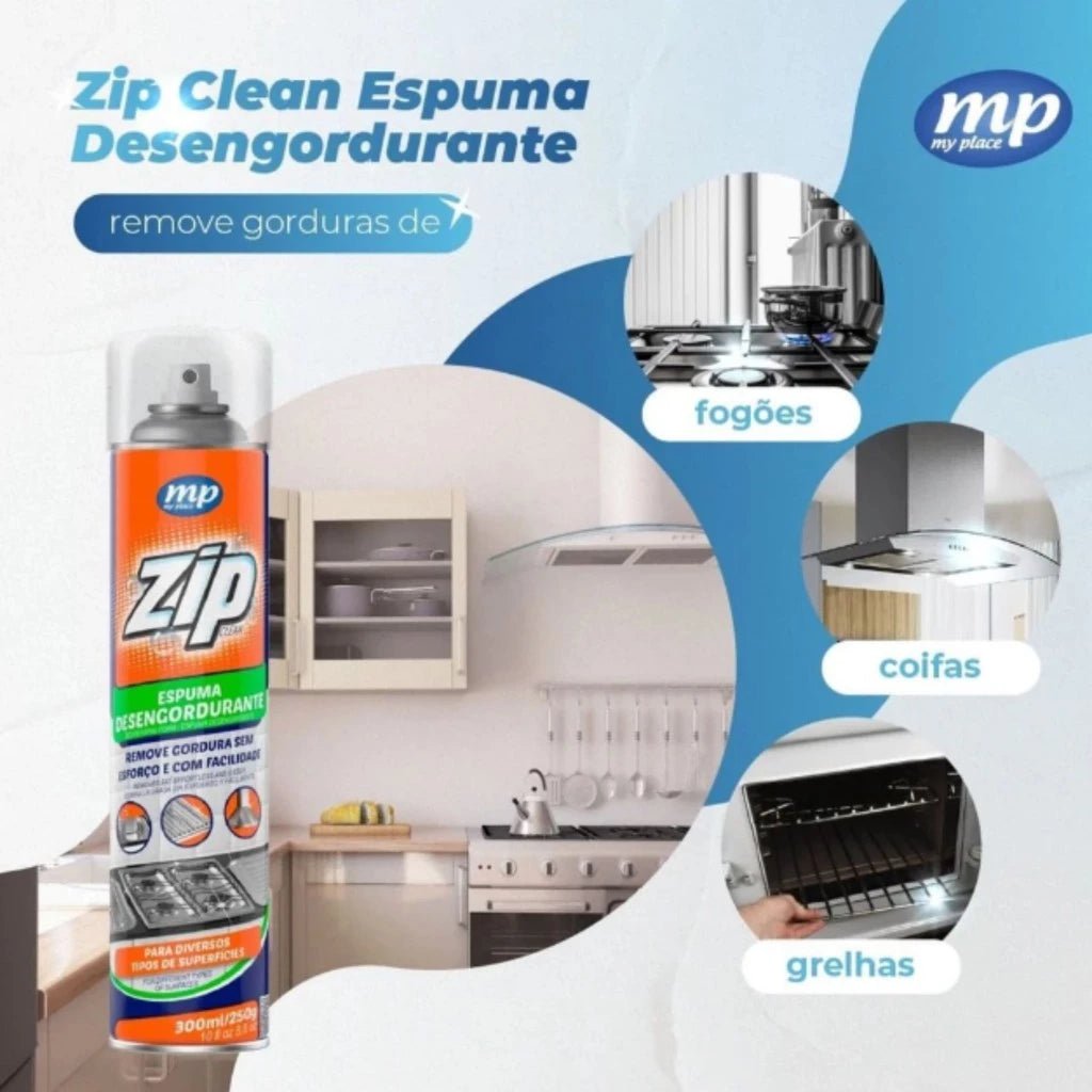 Espuma Desengordurante Zip Clean 300ml – My Place - Achei na Lojinha