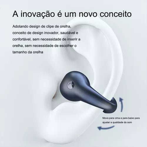 Fone de Ouvido Bluetooth Sem Fio Clipe de Orelha - Achei na Lojinha