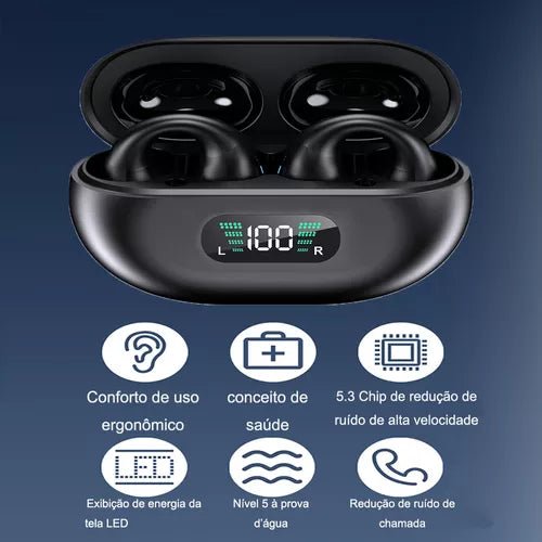 Fone de Ouvido Bluetooth Sem Fio Clipe de Orelha - Achei na Lojinha