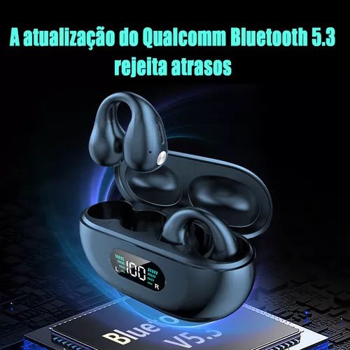 Fone de Ouvido Bluetooth Sem Fio Clipe de Orelha - Achei na Lojinha