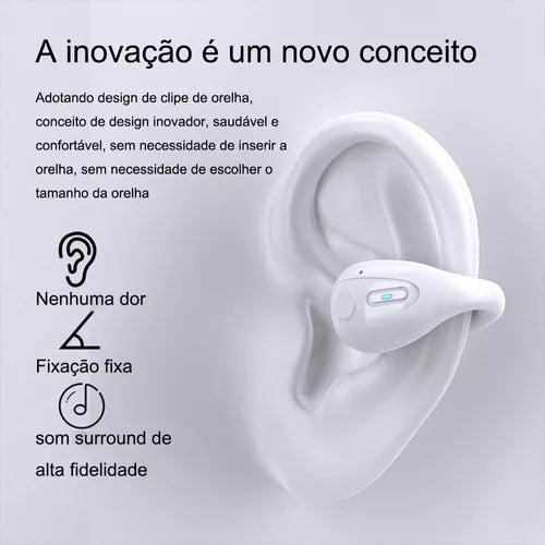 Fone de Ouvido Bluetooth Sem Fio Clipe de Orelha - Achei na Lojinha