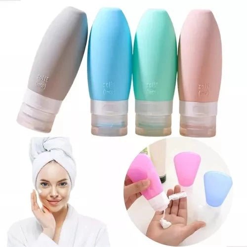 Kit com 3 Frascos de Viagem em Silicone 90ml - Achei na Lojinha
