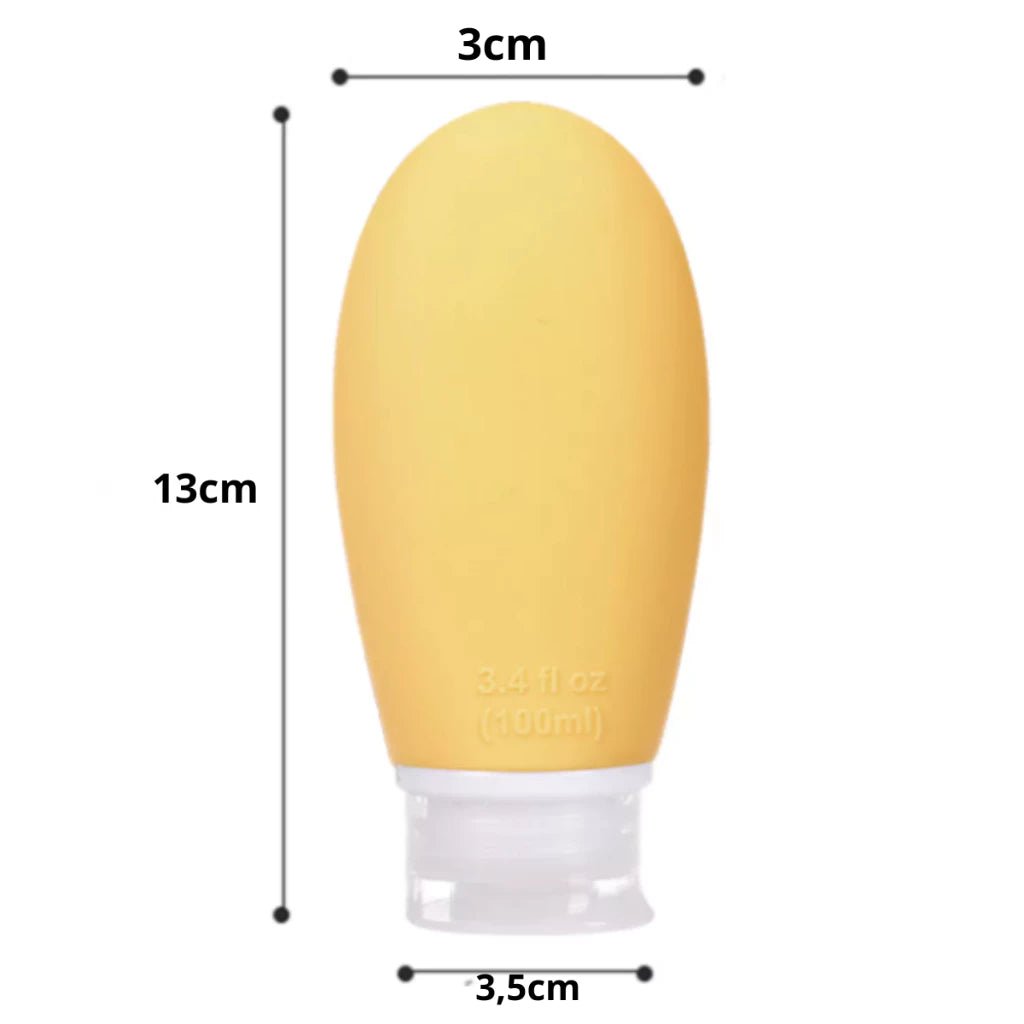 Kit com 3 Frascos de Viagem em Silicone 90ml - Achei na Lojinha