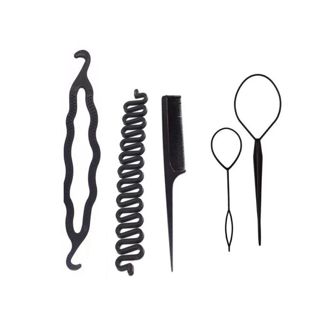 Kit com 5 Acessórios para Penteados e Grampo Ondulado – Coques, Tranças e Looks Criativos em Segundos - Achei na Lojinha