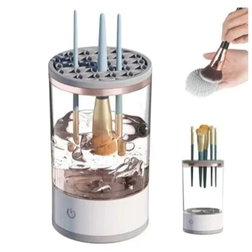 Limpador Elétrico 3 em 1 para Pincéis e Esponjas de Maquiagem – Lava, Seca e Renova em Minutos! - Achei na Lojinha