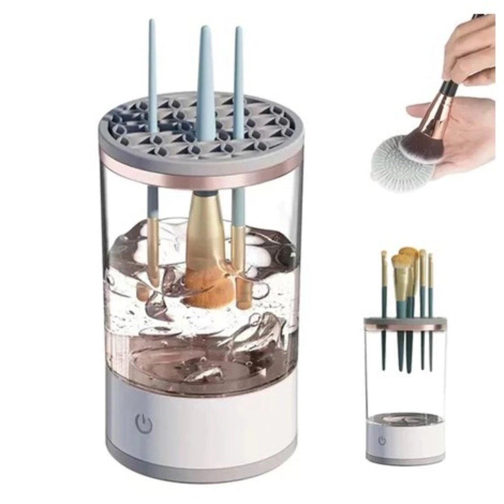 Limpador Elétrico 3 em 1 para Pincéis e Esponjas de Maquiagem – Lava, Seca e Renova em Minutos! - Achei na Lojinha