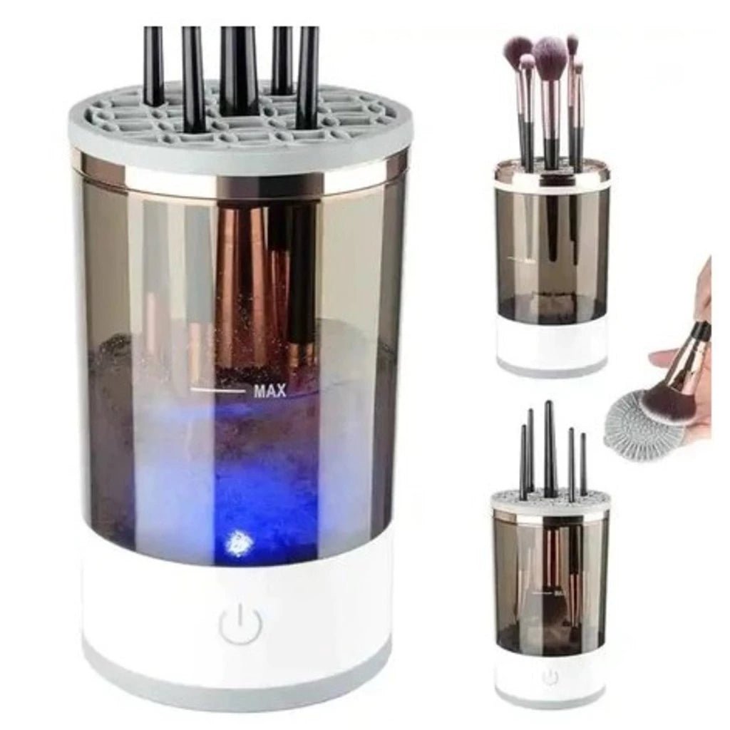 Limpador Elétrico 3 em 1 para Pincéis e Esponjas de Maquiagem – Lava, Seca e Renova em Minutos! - Achei na Lojinha