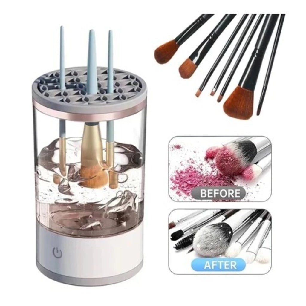Limpador Elétrico 3 em 1 para Pincéis e Esponjas de Maquiagem – Lava, Seca e Renova em Minutos! - Achei na Lojinha