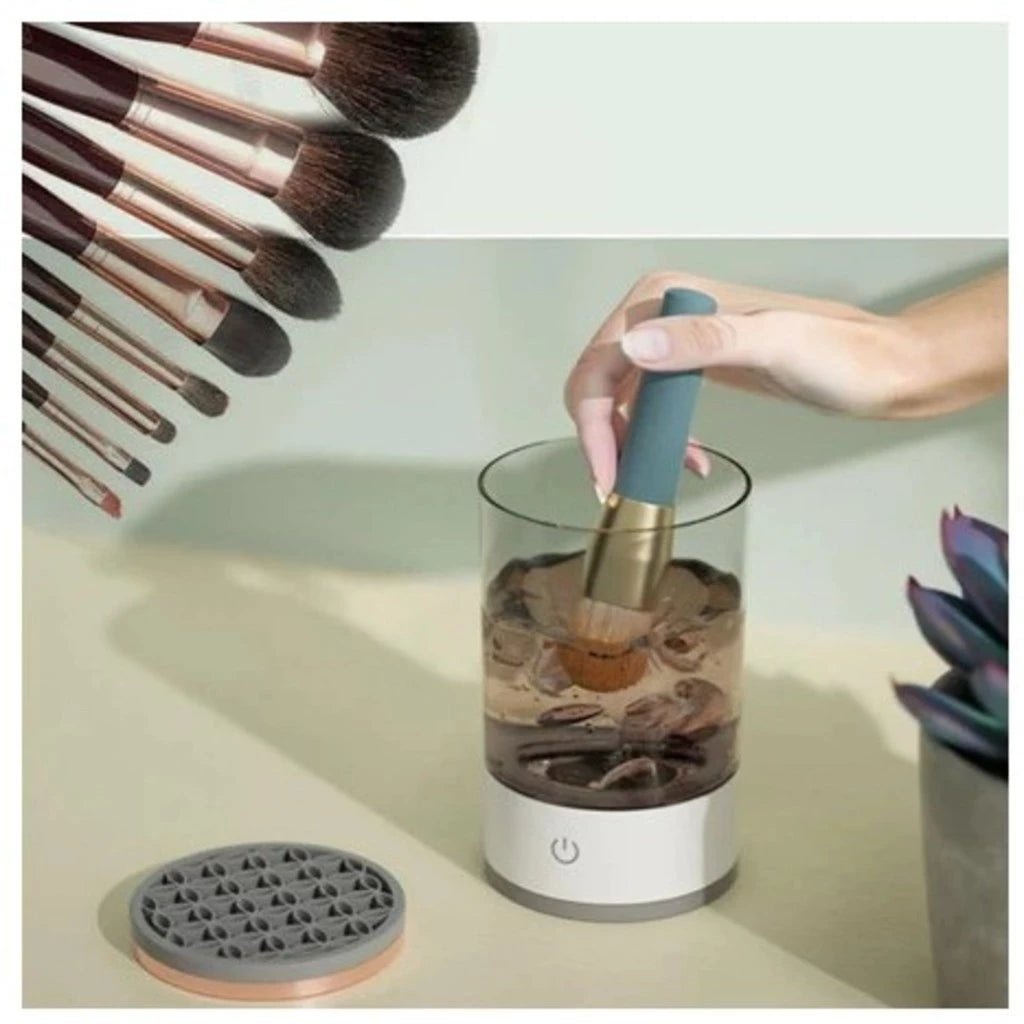 Limpador Elétrico 3 em 1 para Pincéis e Esponjas de Maquiagem – Lava, Seca e Renova em Minutos! - Achei na Lojinha