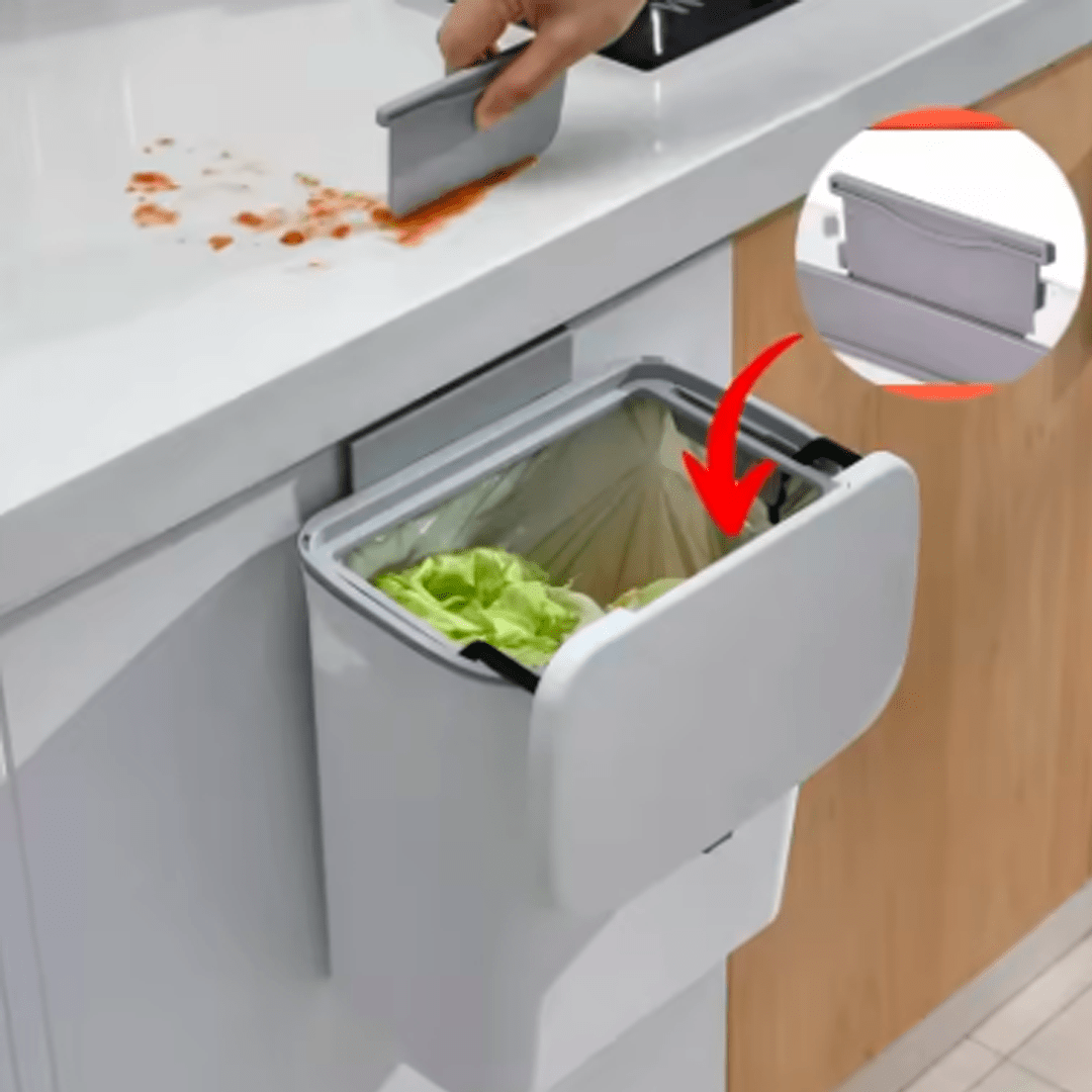 Lixeira Compacta Pendurável com Tampa 7 Litros – Organização e Praticidade ao seu Alcance! - Achei na Lojinha
