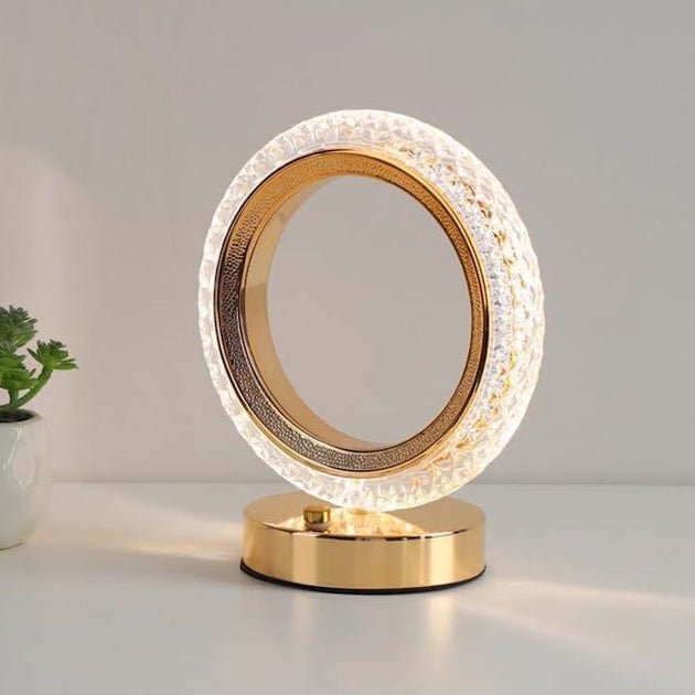 Luminária Cristal LED 3 Cores Dourada - Achei na Lojinha
