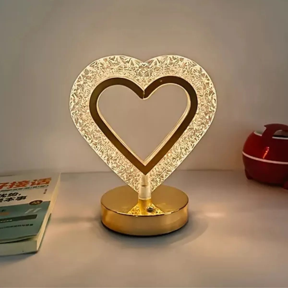 Luminária Cristal LED 3 Cores Dourada - Achei na Lojinha