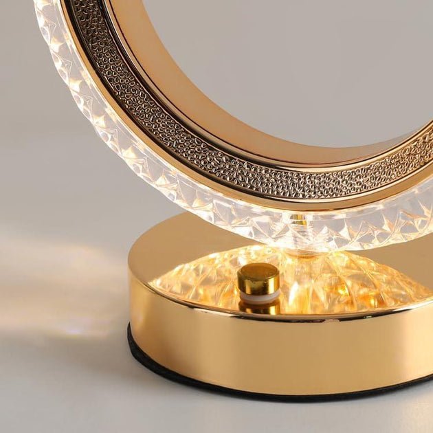Luminária Cristal LED 3 Cores Dourada - Achei na Lojinha