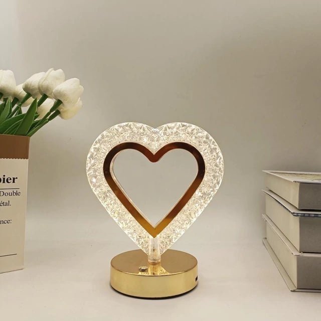 Luminária Cristal LED 3 Cores Dourada - Achei na Lojinha