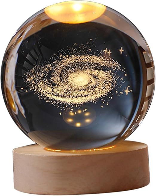 Luminária de Mesa Decorativa Grande - Bola de Cristal 3D - Achei na Lojinha