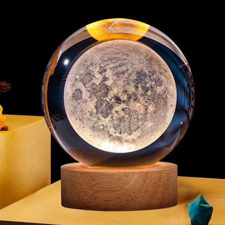 Luminária de Mesa Decorativa Grande - Bola de Cristal 3D - Achei na Lojinha