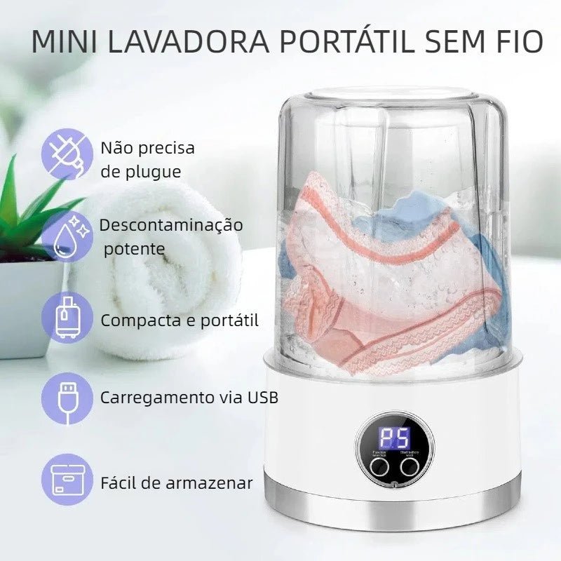 Mini Máquina de Lavar Portátil 1L - Praticidade Compacta para Sua Rotina - Achei na Lojinha