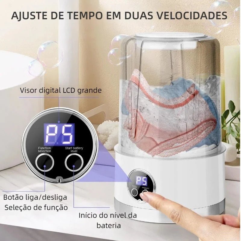 Mini Máquina de Lavar Portátil 1L - Praticidade Compacta para Sua Rotina - Achei na Lojinha