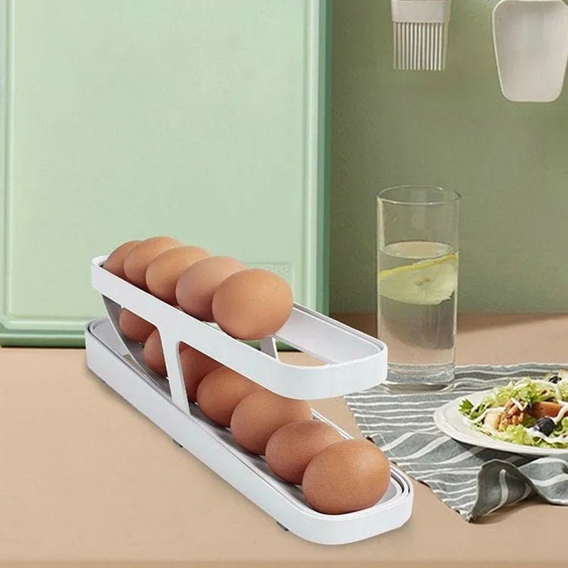 Organizador de Ovos com Rolagem Automática - Praticidade e Organização para sua Geladeira - Achei na Lojinha