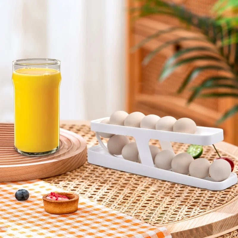 Organizador de Ovos com Rolagem Automática - Praticidade e Organização para sua Geladeira - Achei na Lojinha