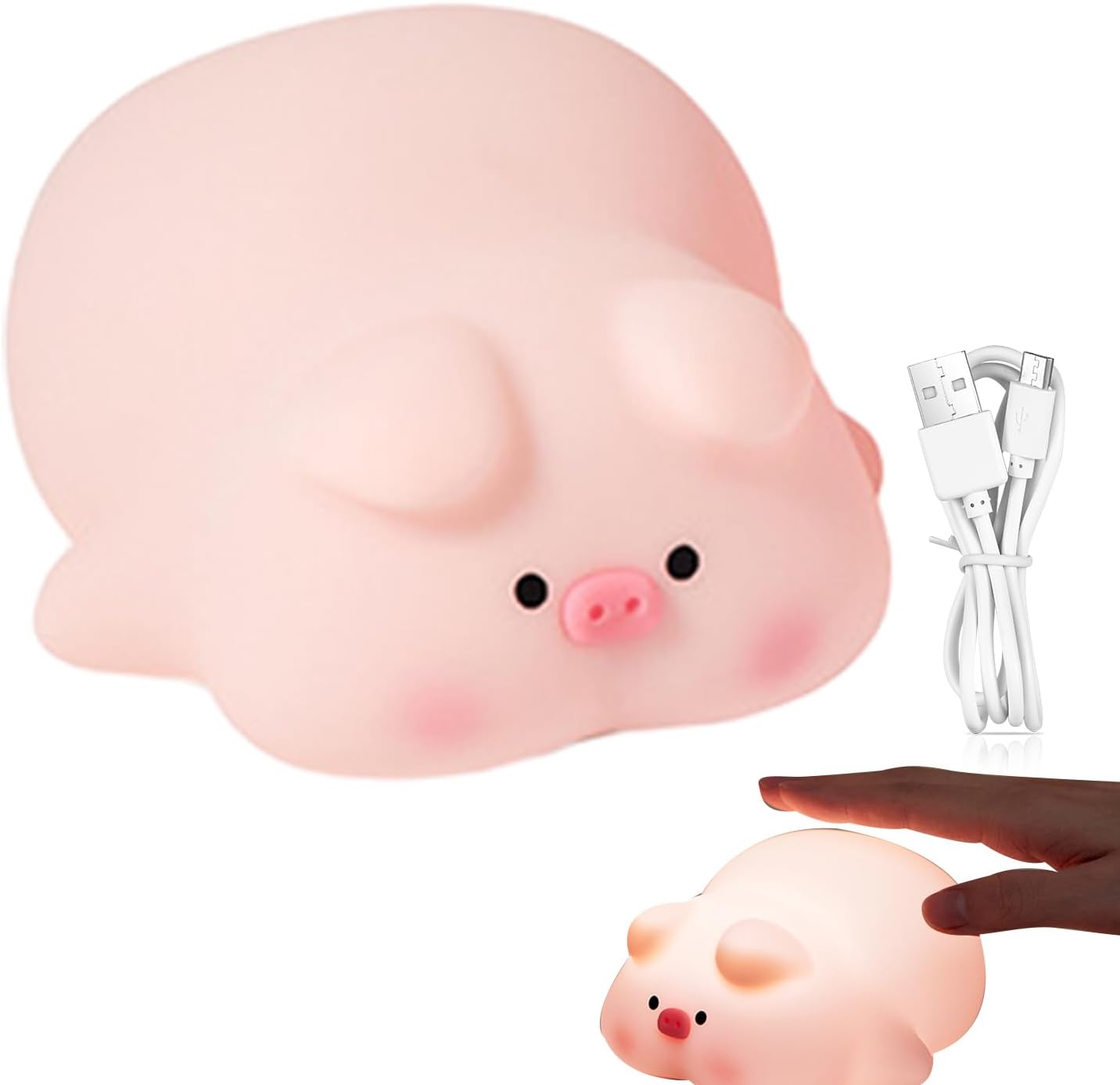Porquinho Abajur LED USB Recarregável - Achei na Lojinha