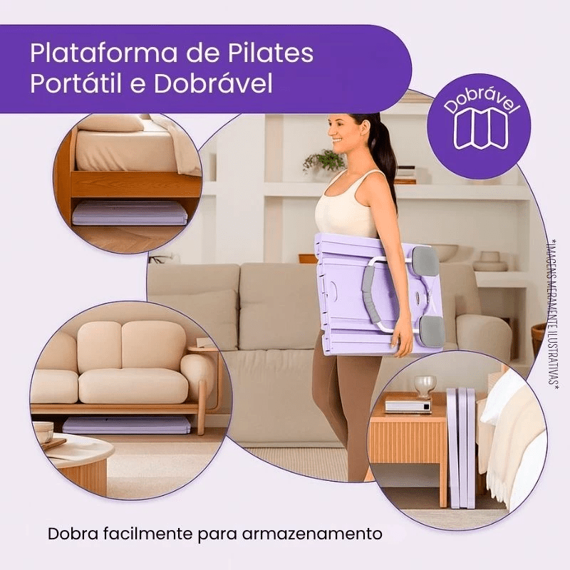Prancha Extensora Dobrável para Pilates e Abdominais Multifuncional - Achei na Lojinha