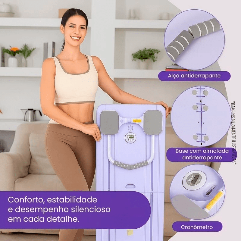 Prancha Extensora Dobrável para Pilates e Abdominais Multifuncional - Achei na Lojinha