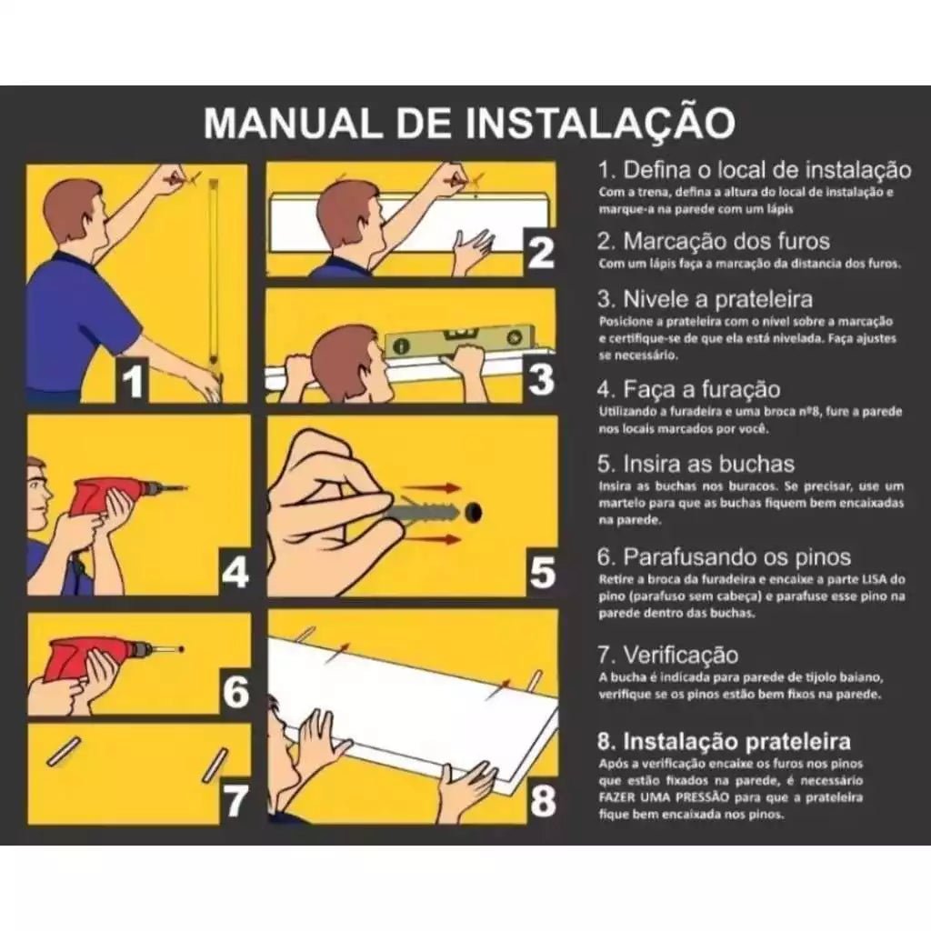 Prateleira Invisível Suspensa de Madeira para Sala e Quarto - Achei na Lojinha