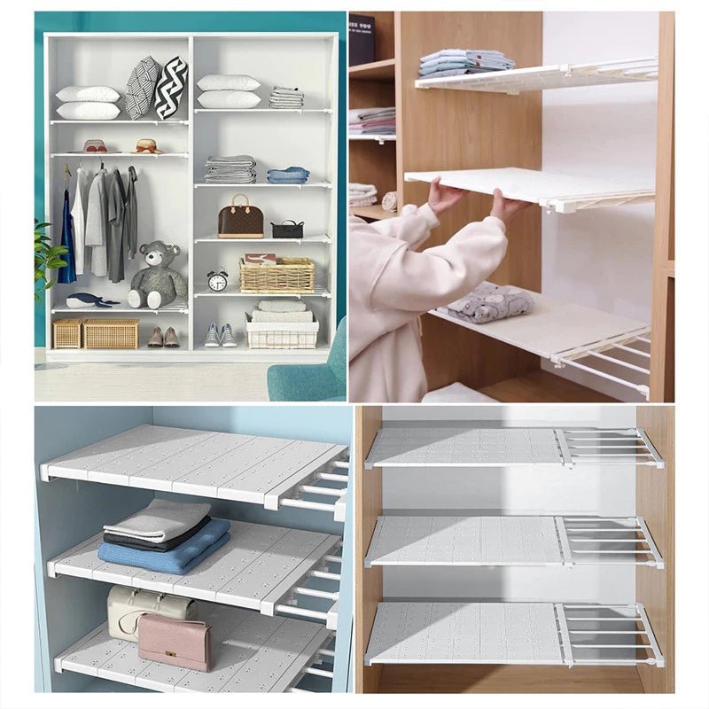 Prateleira Organizadora Retrátil – 53 a 90 cm, Aço Inox Branco, Largura 30cm - Achei na Lojinha