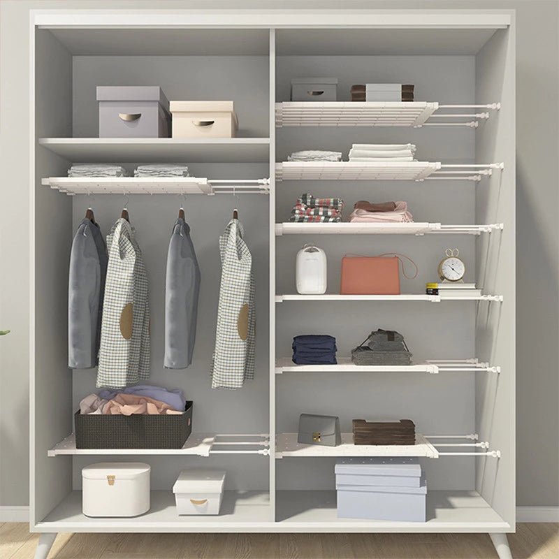 Prateleira Organizadora Retrátil – 53 a 90 cm, Aço Inox Branco, Largura 30cm - Achei na Lojinha