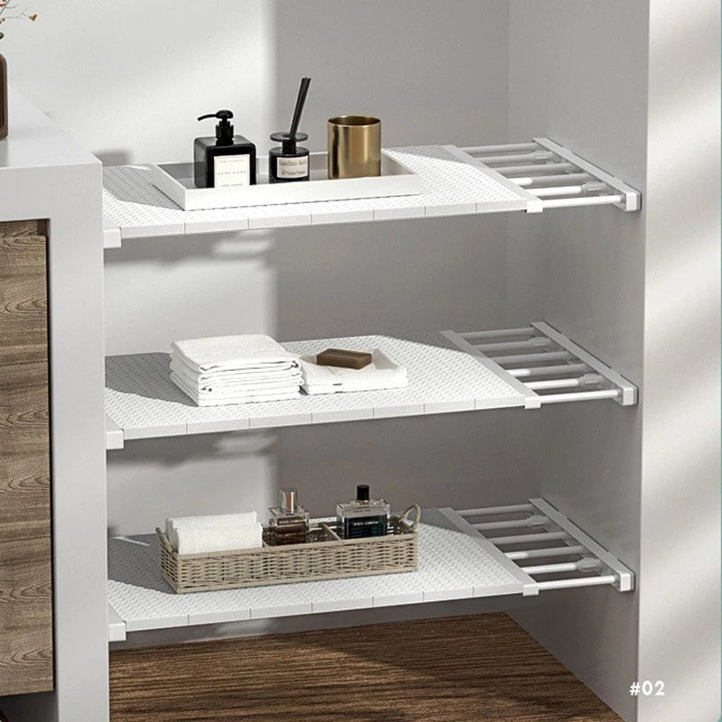 Prateleira Organizadora Retrátil – 53 a 90 cm, Aço Inox Branco, Largura 30cm - Achei na Lojinha