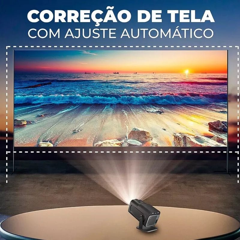 Projetor HY320 com Android 11, WiFi 6 e Suporte para 4K - Experiência de Cinema em Casa - Achei na Lojinha