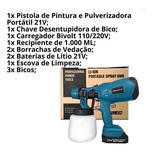 Pulverizador de Tinta Elétrico com Bateria Recarregável - Achei na Lojinha